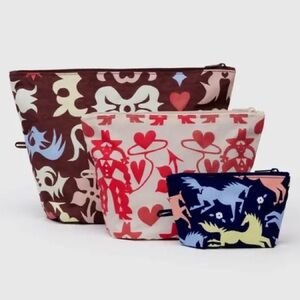 BAGGU Go Pouch Set - Fancy Animals - Set of 3 Pouches